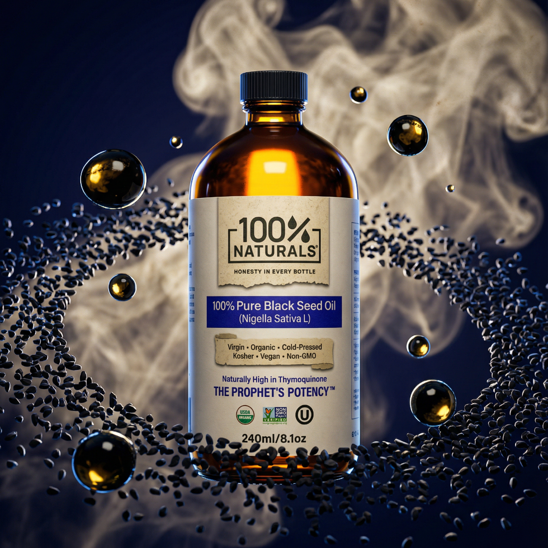 100% Pure Virgin Organic Black Seed Oil (8oz)