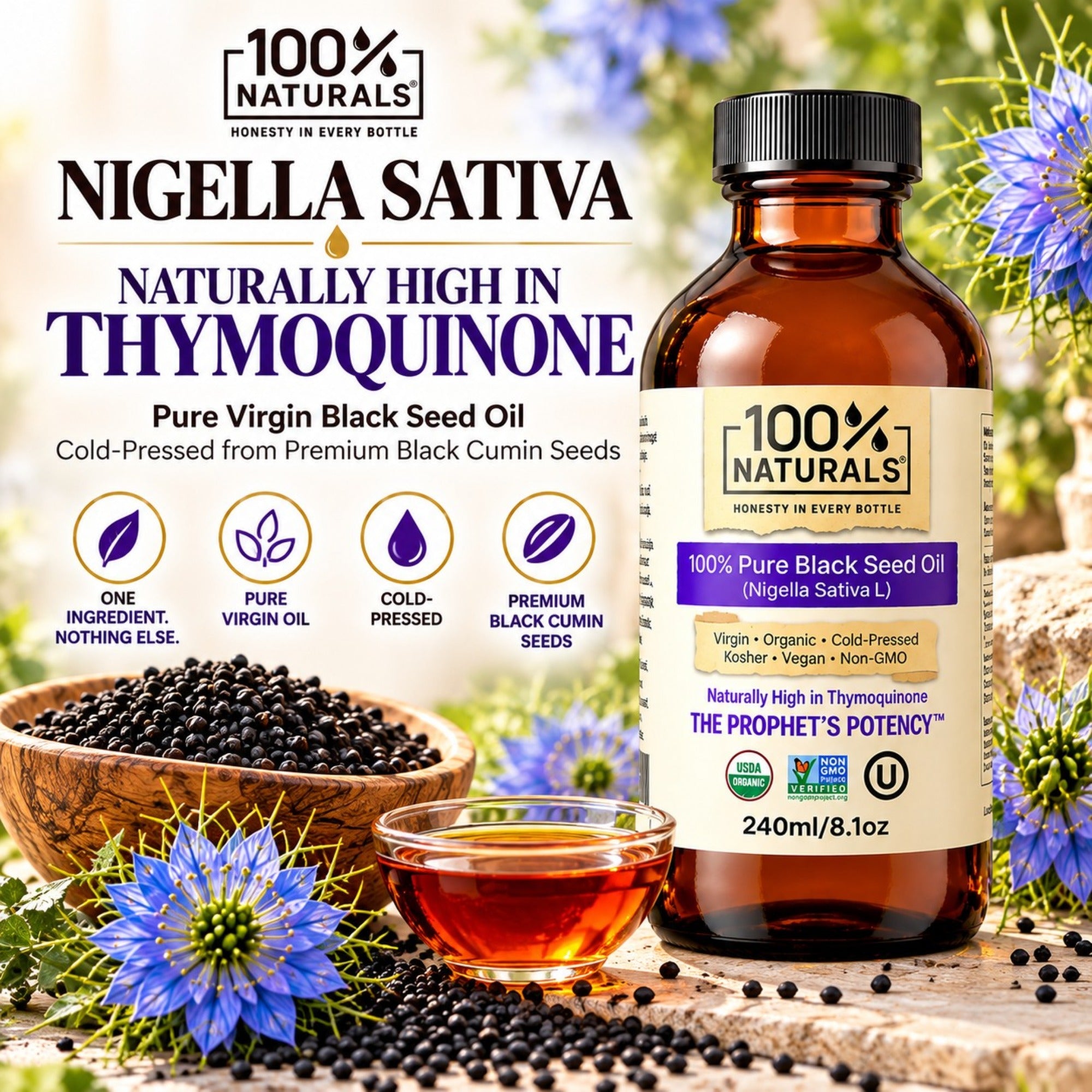 Pure Organic Black Seed Oil | Turkish, Virgin, Cold-Pressed