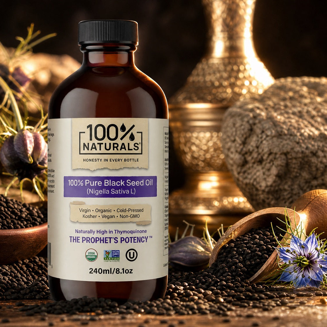 100% Pure Virgin Organic Black Seed Oil (8oz)